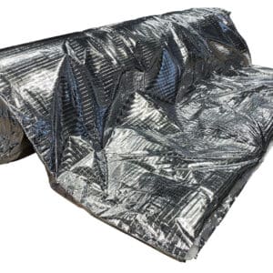 Geluidsisolerende isolatie van reflecterend glas-geel folie, geluiddempend materiaal.